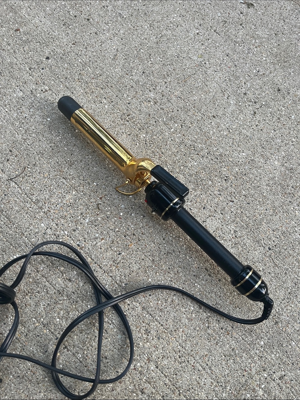 Gold and Black Curling Iron — 1 inch Professional Hair Styling Wand
